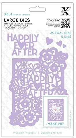 Xcut Large Dies Happily Ever After, 5 Pieces Carbon Steel, Art & Craft, Cutting Tool Supplies, Beautiful Decoration, Card Making, Gift Tag Wrapping, Scrapbooking, Invitation Making, Crafters Companion