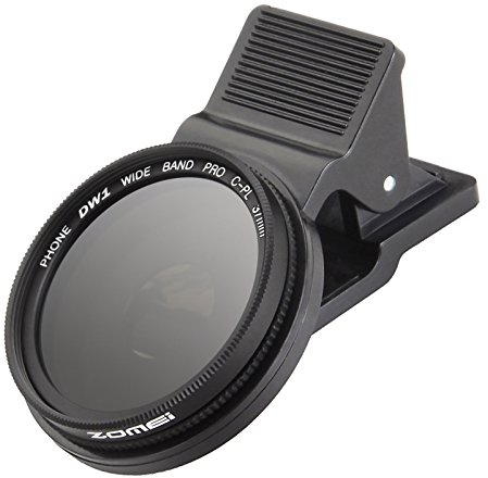 Zomei 37 mm professioneller CPL-Objektivfilter mit Clip für Galaxy S8 Android Smartphone