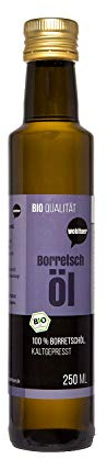 Wohltuer, Huile de Bourrache Bio 250 ml - Pressée native et 100% pure - Pure nature (250 ml)