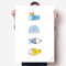 DIYthinker Seefisch Quallen Vinylwand-Aufkleber-Plakat-Wand Tapete Raum Aufkleber 80X55Cm 80cm x 55cm Mehrfarbig