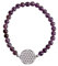 Strecharmband Amethyst Armband mit 925 Silber Plättchen Blume des Lebens Ø 15 mm