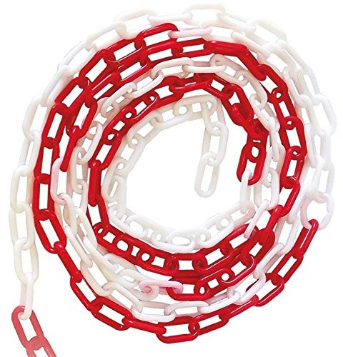 Kunststoffkette 8 mm, Weiß/Rot, 25 Meter