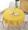 Meioro Manteles Mantel Redonda Cubierta de Mesa de Lino de algodón Redondo Manteles de Sarga Simples Adecuado para la decoración de cocinas caseras, Varios tamaños(Amarillo,120cm de diámetro)