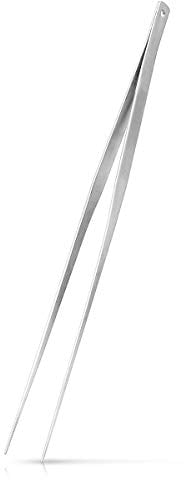 Navaris Grillpinzette aus rostfreiem Edelstahl - 40cm lang - Grill Fleischpinzette - auch als Bratpinzette Servierpinzette Küchenpinzette nutzbar