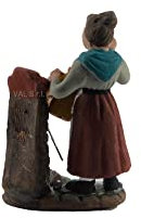 Presepe Donna alla Fontana in Terracotta Dipinta cm 4