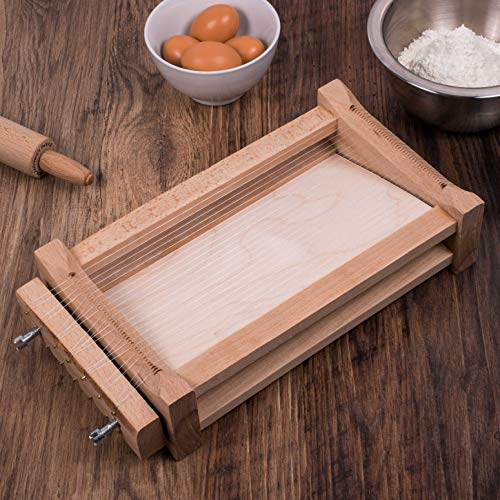 Cooking on Mars Chitarra Pasta Cutter, Made in Italy, Beechwood and 18/8 Stainless Steel, 14.57 x 7.87-InchesQQ