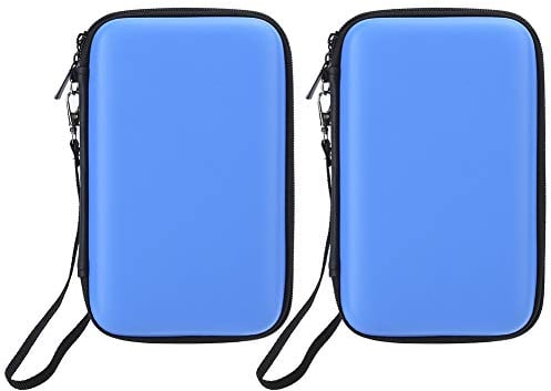 Carrying Storage Case, 2Pcs Protective Hard Package with Lanyard, Travel Carry Case for Nintendo 3ds XL/3ds ll/3ds Game Console(blue)