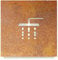 Vintage Hinweis-Schild Dusche - selbstklebend - Retro Design Piktogramm - Türschild H-08-R