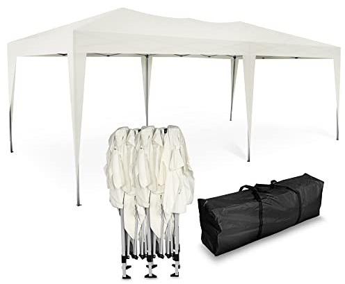Kronenburg Faltpavillon wasserdicht Pavillon, Gartenzelt, 3x6 m - mit UV Schutz 50+, Champagner