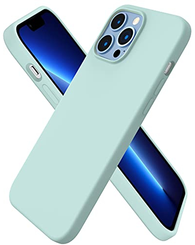 ORNARTO kompatibel mit iPhone 13 Pro Max 6,7 Silikon Case, Hülle Ultra Dünne Voller Schutz Flüssig Silikon Handyhülle Schutz für iPhone 13 Pro Max (2021) 6,7 Zoll-MinzGrün