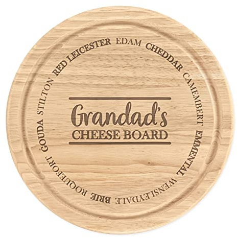 Personalizado Madera para Picar Tabla de Quesos Redondo 25cma Medida Cualquier Nombre Queso Tipos