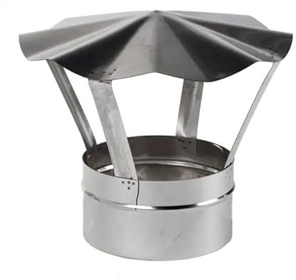 Stainless Steel Chimney Cowl - Rain Cover Protector Stove Cap Top Burner Pipe Pot. (200mm / 7.87)