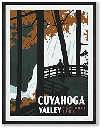 HerZii Prints Cuyahoga National Park Poster & Drucke Vintage National Parks Poster | Natur Wandkunst Dekor | Bergreise Poster (30,5 x 40,6 cm, ungerahmt)