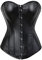 WLFFW Corsage Klassische Kunstleder Damen Karneval Bustiers Korsett (EUR(40-42) XXL,Schwarz)