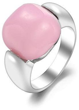 Banemi Wedding Ring Anelli Donna Oro Bianco Con Zircone Rosa Anello Ipoallergenico Regalo Ragazza Anello 20