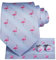 Hi-Tie Herrenkrawatten Set Hochzeitskrawatte für Männer Seidenkrawatte Einstecktuch Manschettenknöpfe Set,blaue Tiere kariert