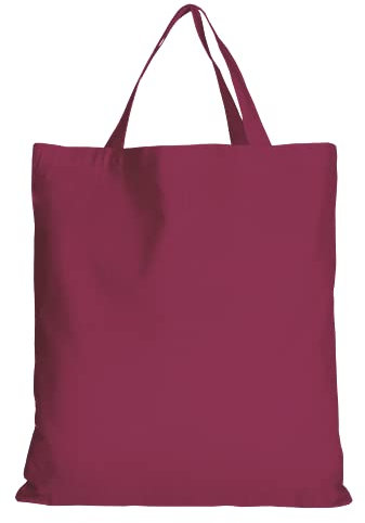 TEXXILLA 10 Stück Baumwolltasche - 28 Farben | mit Zwei kurzen Henkeln | 38x42cm | Jutebeutel | Einkaufstasche | unbedruckt, Farbe:Bordeaux, Größe:10 Stück