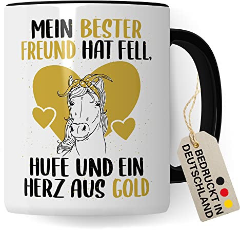 Pagma Druck Tasse, Keramik, Rund, Tasse, 330 Milliliter, Reiterin, Geschenk, Stall