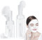 Pwsap 2PCS 30ml+60ml trasparente schiuma dispenser cosmetici vuote bottiglie di liquido detergente viso schiuma contenitori, Flacone di schiuma di mousse con testina di massaggio in silicone