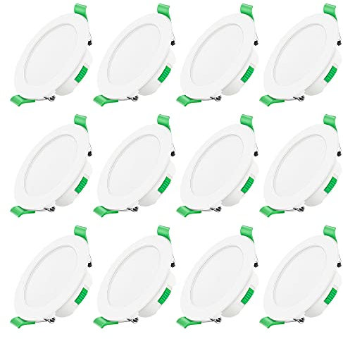 ALUSSO Einbaustrahler LED Flach 230V Dimmbar Deckenspots 7W LED Spots Badzimmer IP44 Einbauleuchten Warmweiß Neutralweiß Kaltweiß Einstellbar Einbauspots Deckenstrahler für Wohnzimmer Küche, 12er Set