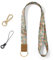 Vicloon Cordón/Llavero para Cuello con Cierre Giratorio, 1 Correa y 2 Accesorios, para Tarjeta o Teléfono Móvil (Floral)