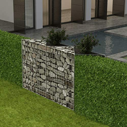 WIFESE Panier gabion - 120 × 30 × 100 cm - Panier en pierre - Pour légumes - Jardinière surélevée - Clôture de jardin - Colonne de gabion - Clôture murale pour plantes - En acier galvanisé