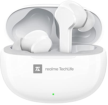 realme TechLife Buds T100 | IPX5 Water Resistance | Bluetooth 5.3 | up to 28 Hours Total Playback - (White)
