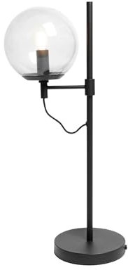 Lucande Tischlampe Sotiana (Retro, Vintage Antik) in Schwarz aus Glas (1 flammig E14) - Designer Tischleuchte Schreibtischlampe Nachttischlampe Wohnzimmerleuchte