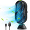 OUILA Tischventilator Kleiner Ventilator Mobiler Turmventilator Ø 28 cm Ventilator Leise mit Stufenlose Geschwindigkeitsregulierung Tragbarer usb Tower Fan Ventilator für Schlafzimmer Büro Küchen