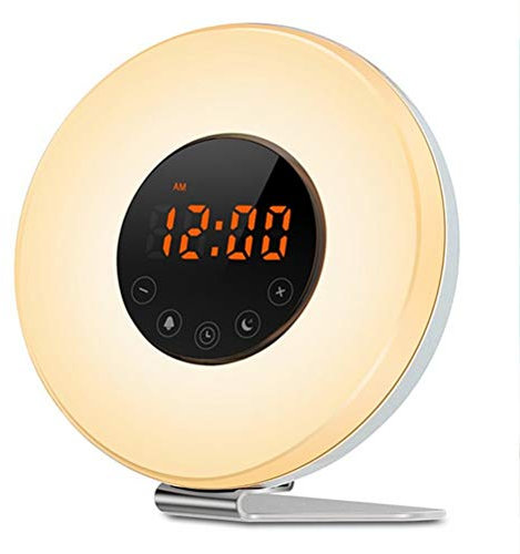 TEmkin Alarm Clock Wake Up Light Alarm Clock Sunrise Sunset Simulation Color Changing LED Digital Clocks with Snooze FM Radio Night Lights Lamp