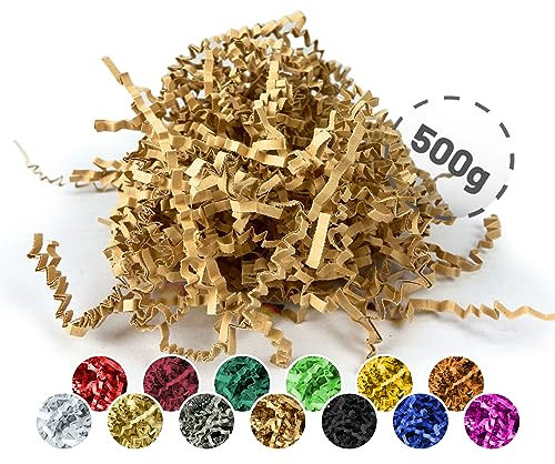 Verpackungswelt Füllmaterial 500 g | Geschreddertes Papier für Geschenkboxen & Pakete | Made in Germany | Dekoration & Schutz | Verpackungsmaterial & Zubehör zum Geschenke einpacken | Braun