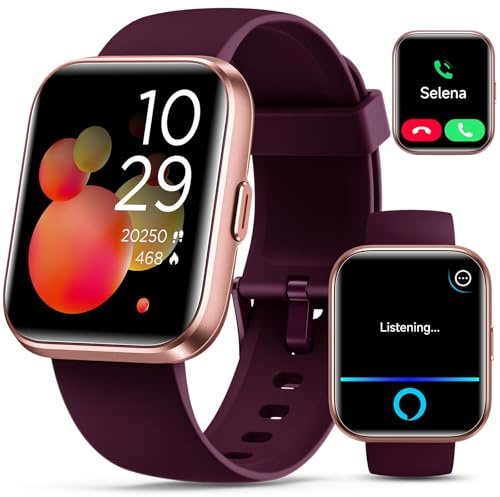 Smartwatch for Women, Compatible with Android & iPhone, 1.8'' Fitness Tracker Watch with Alexa, Call & Notification Alerts, Heart Rate & Sleep Monitor, 120 Sports Modes, Waterproof Watch for Women