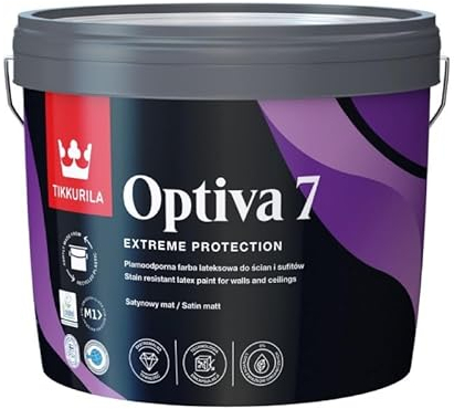 TIKKURILA Peinture murale pour plafond - Gris - Beige - Optiva satiné mat - Gris clair - 9 l
