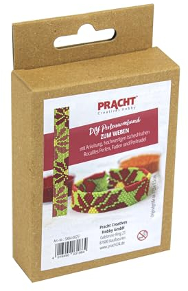 Pracht Creatives Hobby 5884-00251 - DIY Bastelset zum Gestalten eines Blumen-Perlenarmbands, mit grünen und bunten Miyuki-Perlen, Gesamtgröße ca. 17,5 x 1,5 cm
