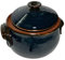etara Wein&Feinkost Kollektion/Tontopf, Bräter, Schmortopf mit Deckel, Güvec, Brottopf, Joghurttopf, Keramik, bulgarische Tradition, hochwertige Handarbeit (Dunkelblau - Türkis, 3 Liter)