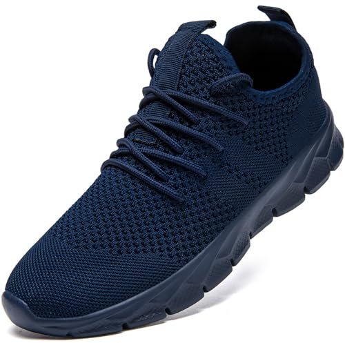 ZGPWZWL Mens Trainers Athletic Running Shoes Comfortable Walking Shoes Lightweight Tennis Shoes Breathable Man Outdoor Gym Sport Sneakers Blue Mens Size UK
