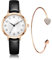 CIVO Damen Uhr Klein Wasserdicht Analog Quarz Lederarmband Armbanduhr Damen Set Minimalistisch Kreative Uhr für Frauen Schwarz