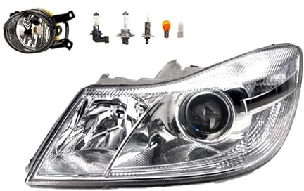 Johns, Scheinwerfer Halogen Front kompatibel zu Skoda Octavia 1Z 09-13 H1 H7 Links + Nebelscheinwerfer + Leuchtmittel