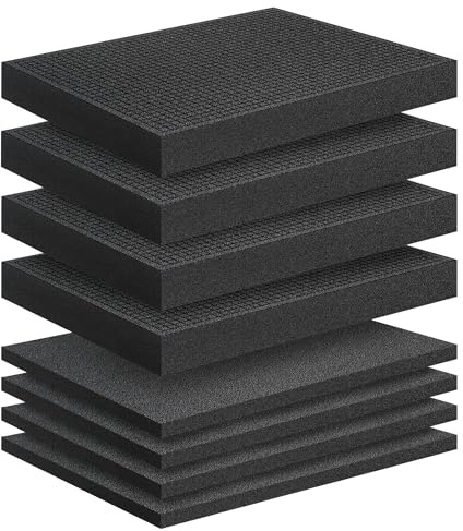 8 Pcs Pick Apart Foam Insert 4 PCS Foam Pads 4 PCS Pluck Foam Pre Cubed Foam Insert Pre Separated Cube Sheet Foam with Bottom Use for Interlocking Cases Tool Box Board Game Storage Drawer 16 x 12