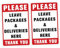 OSALADI 2PCS Parcel Box Sign for Outside Adhesive Quote Wall Sticker Sign Wall Stickers Please Ring Doorbell Sign