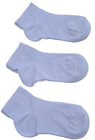 Fontana Calze - 3 paia calze bimbo Cotone Filo di Scozia elasticizzato altezza Caviglia (31-34, BIANCO)