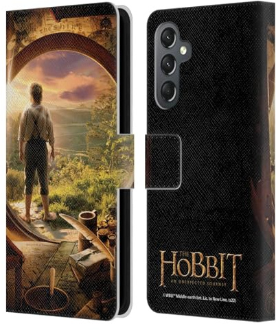 Head Case Designs Offizielle The Hobbit An Unexpected Journey Hobbit in der Tür Schluessel Kunst Leder-Wallet-Hülle Kompatibel mit Samsung Galaxy A25 5G