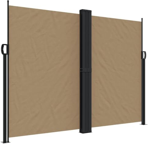 vidaXL Seitenmarkise, Sichtschutz Ausziehbar, Windschutz Sonnenschutz für Garten Balkon Terrasse, Seitenrollo Seitenwandmarkise, Taupe 180x1200cm