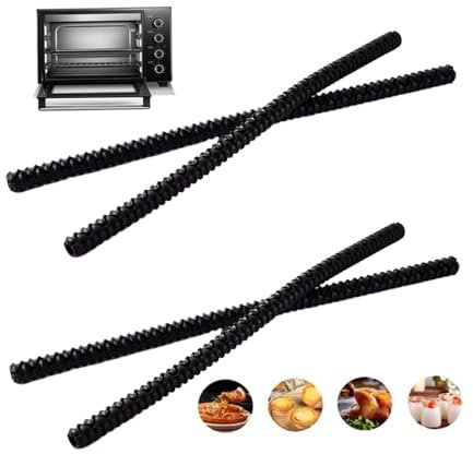 Peosaard 4Pcs Insulation Strips Silicone Heat Resistant Oven Protector Child Safety Oven Grid Cover Protection (Black) oven protection strip