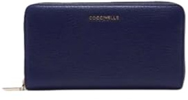 Coccinelle Leder Geldbörse Metallic Soft Wallet Grained Leather Royal Blue blau