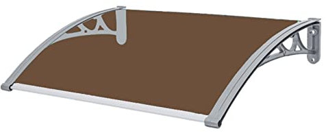 Rain Shelter，Window Awning Front Door Canopy, Polycarbonate Cover For Outside Rain Snow Protection, Weather Protection Arched Canopy For Door Roof And Entrance Area (Color : Brown, Size : 60