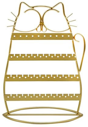 MISNODE Support de Boucles D'oreilles en Forme de Cygne et de Chat, Support de Boucles D'oreilles pour Filles, Présentoir de Bijoux en Métal, Organisateur de (Présentoir à bijoux