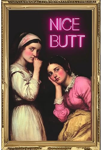 Seeyoo Lustiges Metall-Blechschild, Nice Butt, Vintage-Wandkunst, Poster, Plakette für Zuhause, Büro, Bar, Männerhöhle oder Garage, Dekoration, 30,5 x 20,3 cm