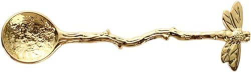 Gold Retro Dragonfly Spoon Coffee Spoon Teaspoon Creative Sugar Spoon Tea Spoon Stir Bar Spoon Stirring Spoon,Stainless Steel Tableware,Dessert Spoon,Cake Spoon,Long Handle Spoon Kitchen Gadget Des