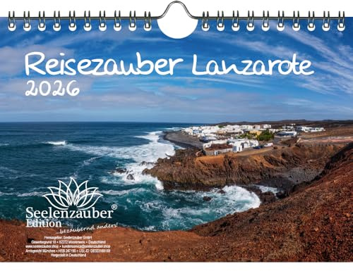 Reisezauber Lanzarote DIN A5 Kalender für 2026 Arrecife Reise Urlaub Strand Spanien - Seelenzauber